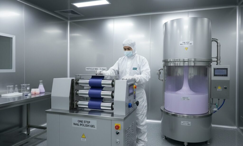 工場でのマニキュア製造。