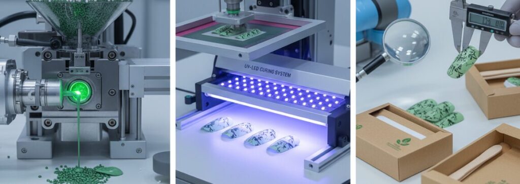 Eco-friendly press-on nail production process