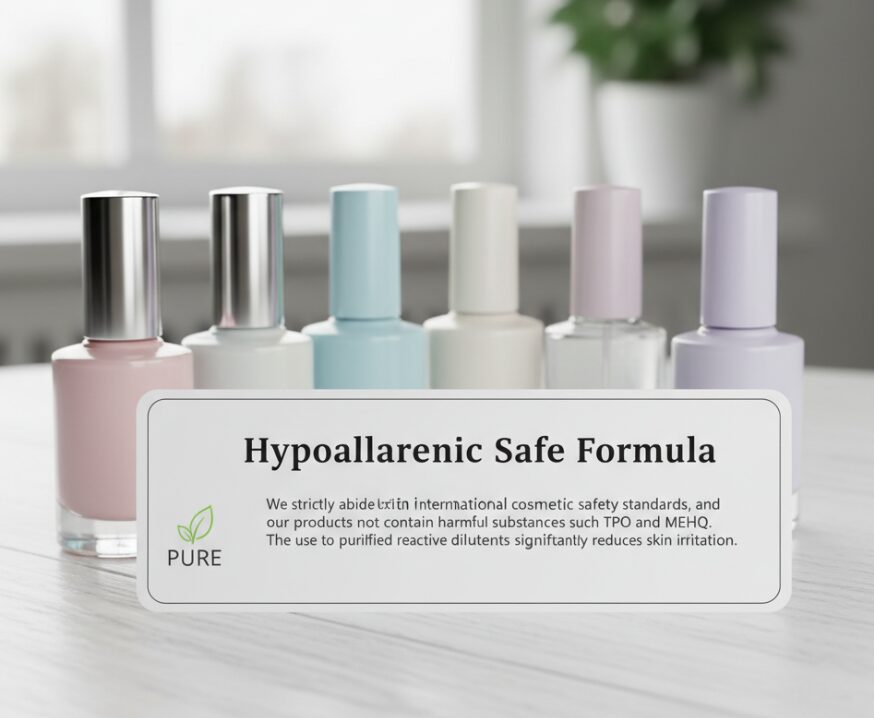 Auf dem Schreibtisch liegen einige Nagellacke.