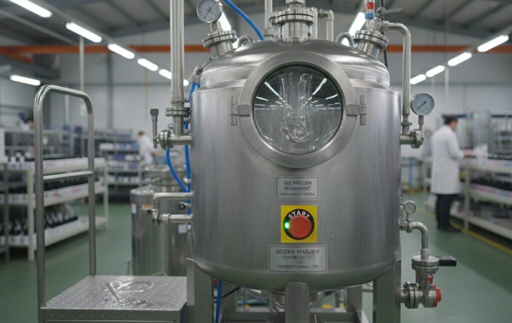 A piece of professional equipment for producing nail polish.