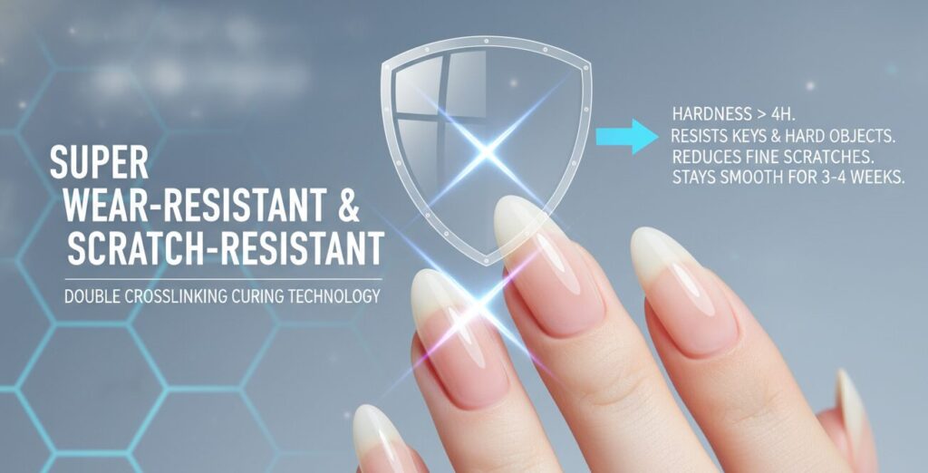 One hand is painted with nail polish.