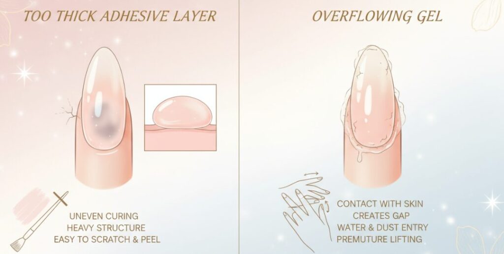 Reasons why gel nails easily peel off.