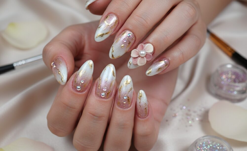Exquisite nail art close-up